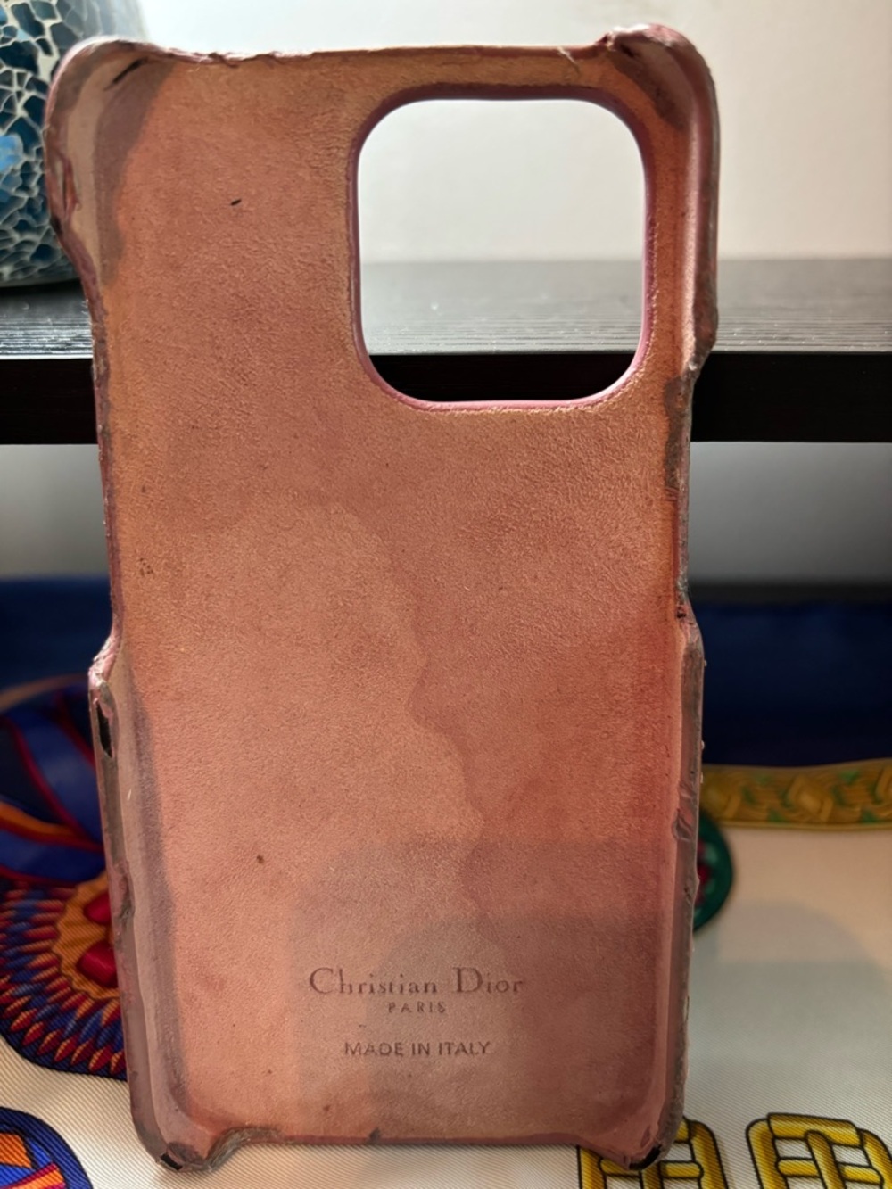 Authentic Lady Dior iPhone 13 Pro Case - Pink Patent Cannage Leather - Picture 3 of 7